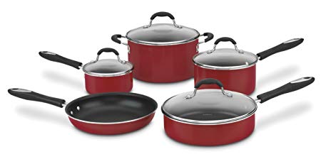 Cuisinart 55-9R Advantage Nonstick 9-Piece Cookware Set, Red