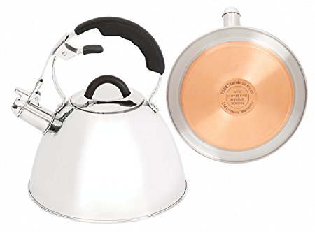 Chef's Secret Tea Kettle 3.17qt (3L) T304 Stainless Steel with Copper Capsule Bottom, Serve hot beverages for the entire family or office