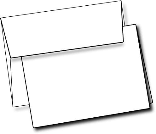 Heavyweight White Blank Cards With White Envelopes 5"x 7" Folded Greeting Cards Blank Cards And Envelopes Printable Note Cards With Corresponding Envelopes (20 Pack)