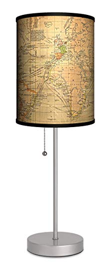 Travel - Old World Map Sport Silver Lamp