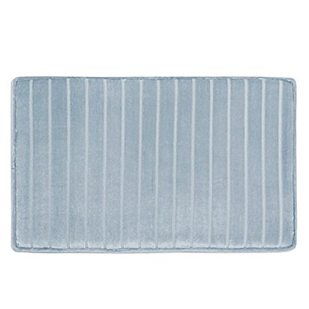 MICRODRY Ultimate Luxury SoftLux Memory Foam Bath Rug, 34-Inch X 21-Inch (Blue)