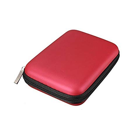 SecretRain Shock-proof Carry Case Cover for 2.5" External Hard Disk Drive HDD Red