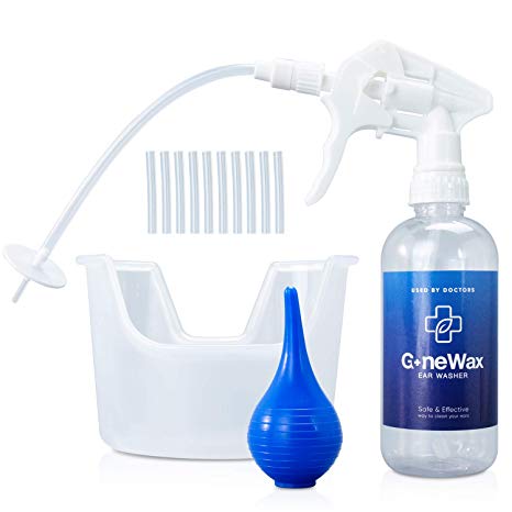 Ear Wax Removal Tool Kit - Ear Washer Cleaner Bottle System - Basin & Bulb Syringe Included - Hear Great Again!