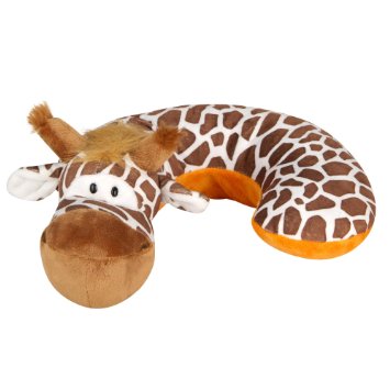 Animal Planet Kid's Neck Support Pillow, Children's Neck Pillow, Giraffe, Machine Washable, Soft and Plush, Brown