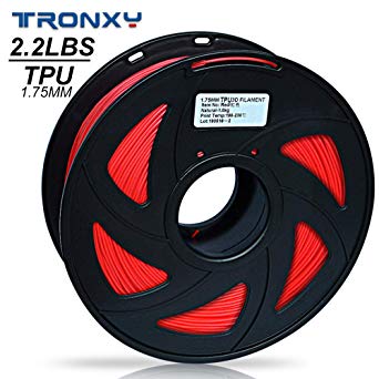 3D Flexible Red TPU Filament 1.75 mm, 2.2 LBS (1KG) Material: TPU