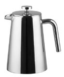 Bruntmor KRAGLER 8 Cup 34oz Double Wall 188 Stainless Steel French Coffee Press with No Drip Spout and Double Filter Screens
