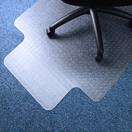 Marvelux 36" x 48" Vinyl (PVC) Lipped Chair Mat for Very Low Pile Carpets | Transparent