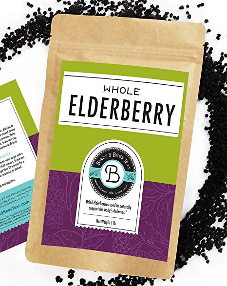 Elderberries Dried Organic 1 lb Bulk - Makes Great Elderberry Tea - Sambucus Nigra is Known for It's Immune System Booster Properties