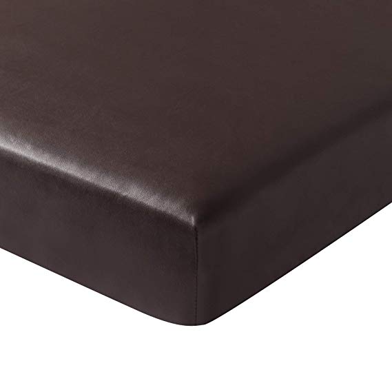 Subrtex Spandex Elastic PU Leather Couch Stretch Water-Proof Patio Durable Chair Slipcovers Furniture Protector Slip Cover for Settee Sofa Seat for Replacement (Chair Cushion, Chocolate Leather)