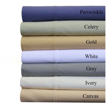 Abripedic Percale Sheets, 300-Thread-Count, 4PC Solid Sheet Set, 100% Egyptian Cotton, 22 Inch Super Deep Pocket, Queen, White