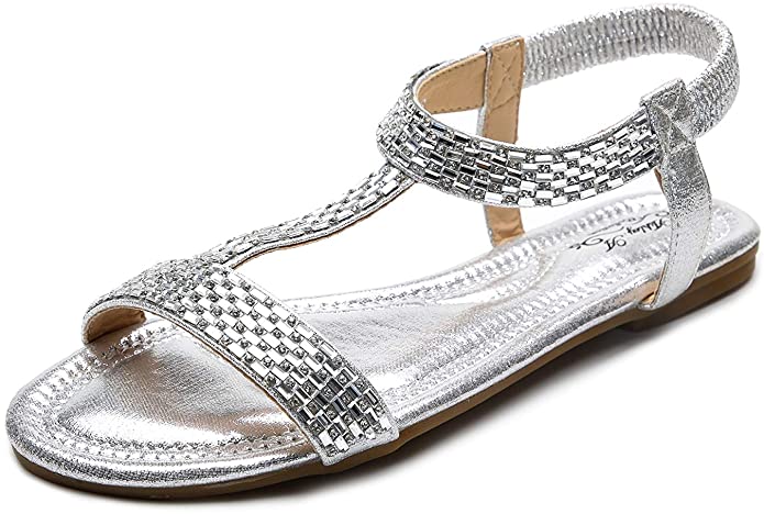 Mila Lady Elena Sparkly Slip On Flat Sandals for Women