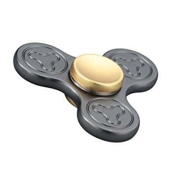 Hand Spinner Fidget EDC ADHD Focus Toy Ultra Durable High Speed 1-5 Min Spins by ULT-unite. (Black)