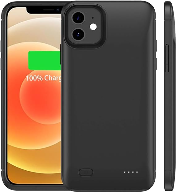 AFTRYOUGO Battery Case for iPhone 12 Mini (5.4 inch) Ultra Slim 7200mAh Portable Charger, Extended Rechargeable Charging Case, Compatible with iPhone 12 Mini- Black