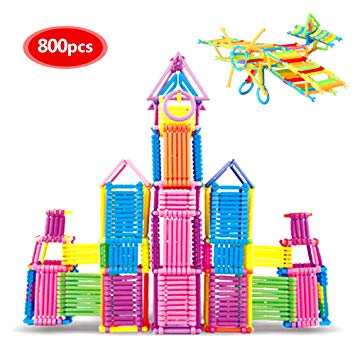 infinitoo Building Straws | 800 Pcs Straws and Connectors Set |Building Blocks Building Sticks Construction Toys Educational Connecta Straw | Building Toys for Kids Toddlers over 3 Year old