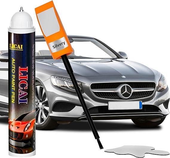 Touch Up Paint For Cars, Automotive Silver Car Paint Pen Scratch Repair Two-In-One Touch Up Paint, Quick & Easy Solution To Repair Minor Automotive Scratches Touch Up Paint Pen 0.4 fl oz