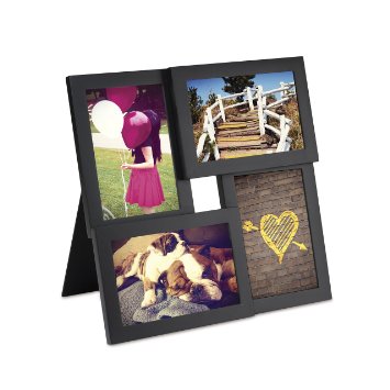 Umbra Pane 4-Opening Desktop Collage Frame, 4x6, Black