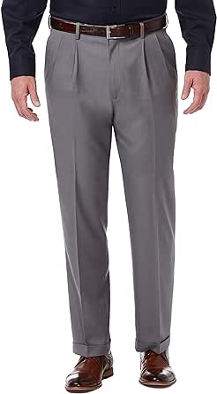Haggar Mens Big & Tall Premium Comfort Classic Fit Pleat Front Pant