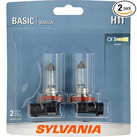 SYLVANIA H11 Basic Halogen Headlight Bulb, (Contains 2 Bulbs)