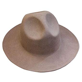 ByTheR Modern Classic Wide Brim Wool Felt Chic Mountain Fedora Hat