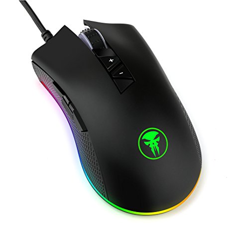 YockTec RGB Tunable Gaming Mouse,Multi-Color Ergonomic Gaming Mouse - 4000 DPI Sensor -Comfortable Grip -The eSports Gaming Mouse,Black