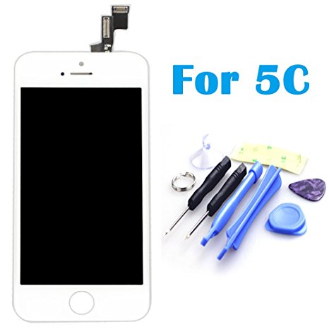 Flylinktech® White Front Assembly LCD Display Screen Touch Digitizer for Apple iphone 5C