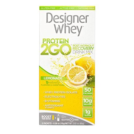 Designer Whey Protein To Go Packets, Lemonade, 5 Count