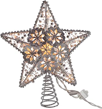 Kurt S. Adler UL0913S Lighted Treetopper, Silver