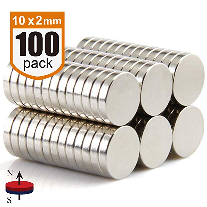 DIYMAG Refrigerator Magnets for Office, Crafts and Science, Push Pin Magnets, Fridge Magnets, Whiteboard Magnets, 10 x 2 mm, 100 piece