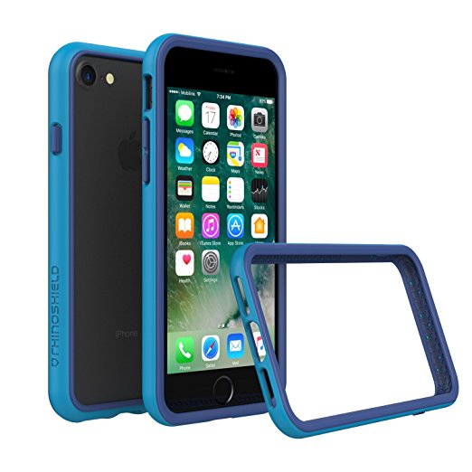 iPhone 8 Case [Also fits iPhone 7] - RhinoShield [CrashGuard] Bumper [11 Ft Drop Tested] No Bulk [ShockProof Technology] Thin Lightweight Protection - Slim Rugged Cover - [Blue]