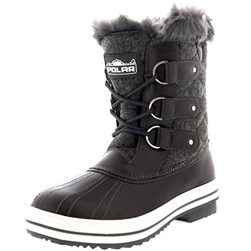 Womens Snow Boot Quilted Short Winter Snow Rain Warm Waterproof Boots