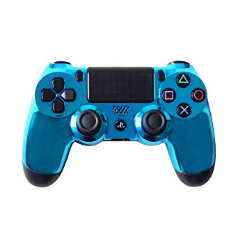 Controller Front Shell for PS4 Controller - Case for the PS4 Controller Dualshock 4 Front Shell Replacement - Custom Cool PS4 Controller Shell Case Cover PS4 Controller Shells - Chrome Blue