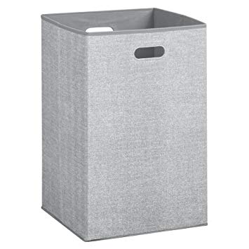 InterDesign Aldo Folding Laundry Clothes Hamper with Handles - Gray