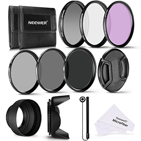 Neewer 55MM Professional UV CPL FLD Lens Filter and ND Neutral Density Filter(ND2, ND4, ND8) Accessory Kit for Sony A37 A55 A57 A65 A77 A100