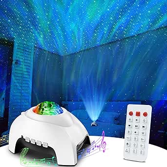 Star Projector, Rossetta Galaxy Projector for Bedroom, Bluetooth Speaker and White Noise Aurora Projector, Night Light Projector for Kids Adults Gaming Room, Home Theater, Ceiling, Room Decor