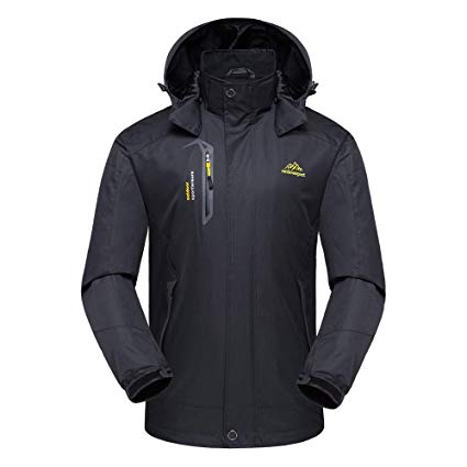 Lixada Waterproof Jacket Windproof Jacket Outdoor Hiking Traveling Cycling Sports Detachable Hooded Raincoats for Men/Women