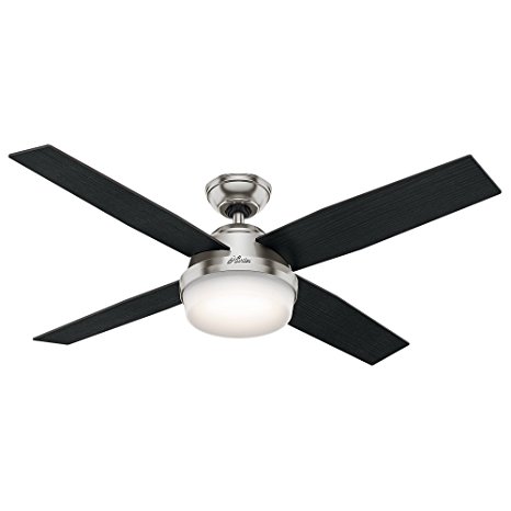 Hunter 59216 52" Dempsey Ceiling Fan with Light and Remote, Brushed Nickel