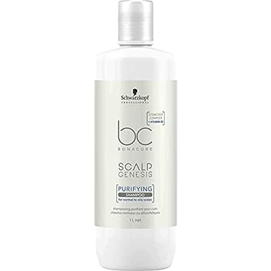 Schwarzkopf Professional Bonacure Scalp Genesis Shampoo Purify With Stemcode Complextm And Vitamin B3 Derivate | For Oily Scalps | 1000 Ml