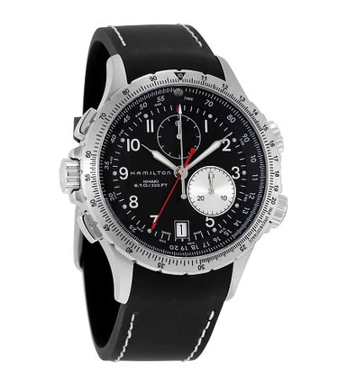 Hamilton Men's H77612333 Khaki ETO Stainless Steel Watch with Black Rubber Band
