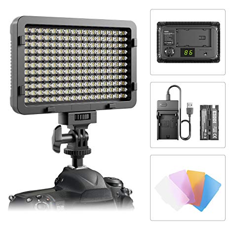 LED Video Light, ESDDI 176 LED Ultra Bright Dimmable Camera Panel Light with battery and USB Cable for Canon, Nikon, Pentax, Panasonic, Sony, Samsung, Olympus and All DSLR Cmeras