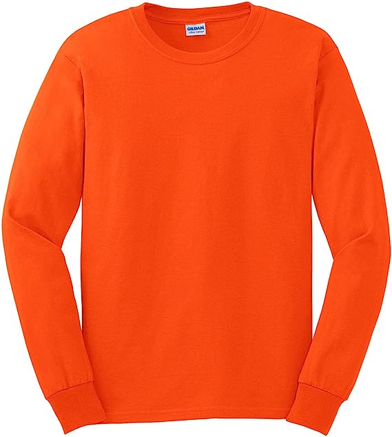 Gildan Mens Plain Crew Neck Ultra Cotton Long Sleeve T-Shirt