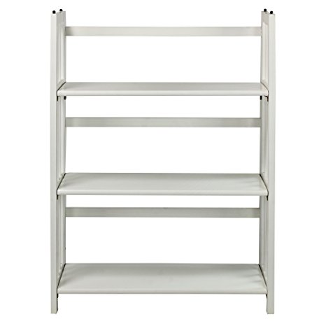 Casual Home  3 Shelf Folding Stackable Bookcase, White