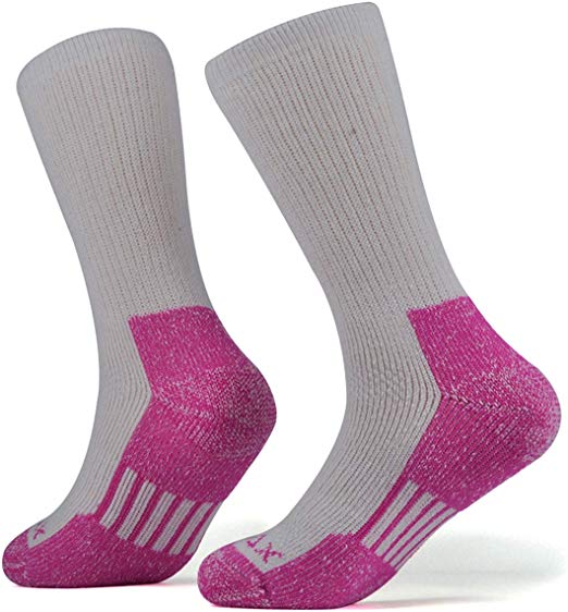 SOLAX Mens Women's Merino Wool Hiking Socks 2 Pairs Outdoor Trail Crew Socks