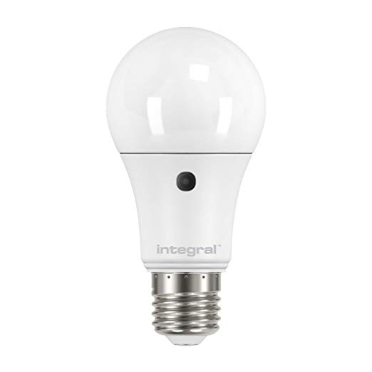 Integral LED Low Energy Dusk Till Dawn Sensor Light Bulb ES E27 Screw Cap =60w Warm White 2700K