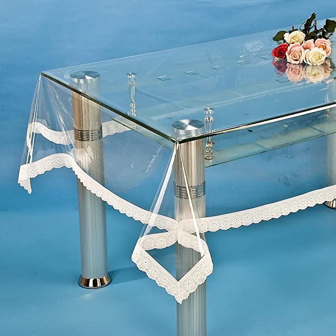 Clear Plastic Tablecloth Protector Waterproof Vinyl Transparent Table Cover (60X102 Inch)