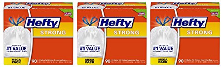 Hefty zjZlFG Strong Trash Bags (Tall Kitchen Drawstring, 13 Gallon), 3 Pack