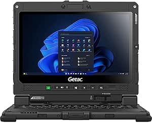 Getac K120, 12.5"" FHD Touchscreen, Rugged, 2-in-1, Intel Core i5-8250U, 4G LTE, 16GB, 512GB SSD, Keyboard, Windows 11 Pro (Renewed), Black