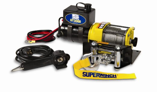 Superwinch 1331200 UT3000, 12 VDC winch, 3,000lb/1360 kg with mount plate, Roller Fairlead & 12' remote