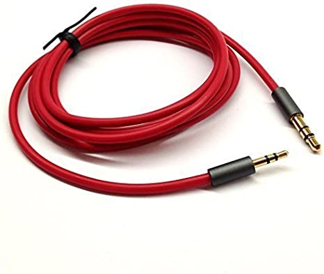 KetDirect Red 6ft Gold Plated Design 3.5mm Male to 2.5mm Male Car Auxiliary Audio cable Cord headphone connect cable for Apple, Android Smartphone, Tablet and MP3 Player