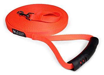 Leashboss Free Range - 3/4 Inch Nylon Training Leash - For Large and Medium Dogs - Long Lead with Handle - Great for Training, Play, Camping, or Backyard - Made in USA