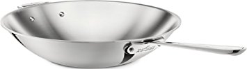 All-Clad 4414 Stainless Steel Tri-Ply Bonded Dishwasher Safe 5-Quart Open Stir Fry Pan / Cookware, Silver